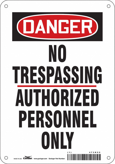 Safety Sign 10 in x 7 in Polyethylene