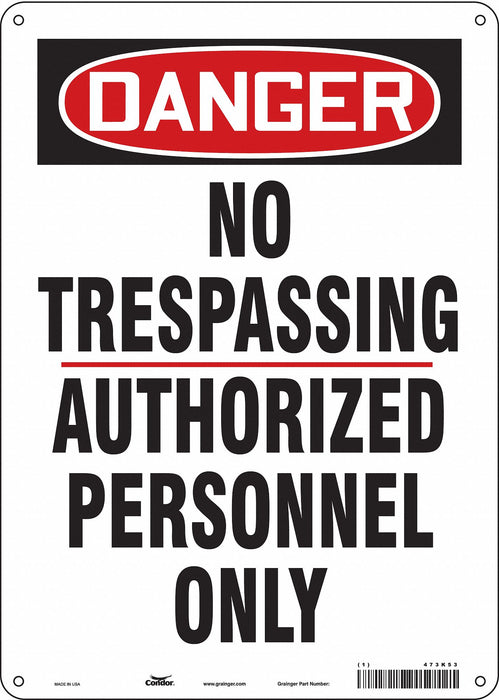 Safety Sign 14 in x 10 in Polyethylene
