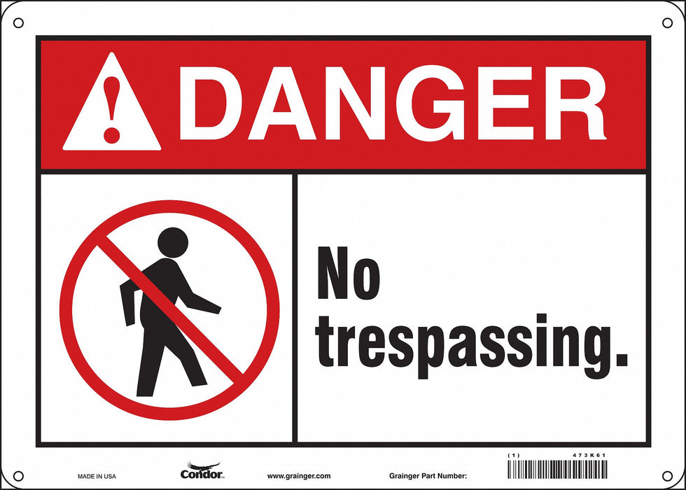 Safety Sign 10 inx14 in Aluminum