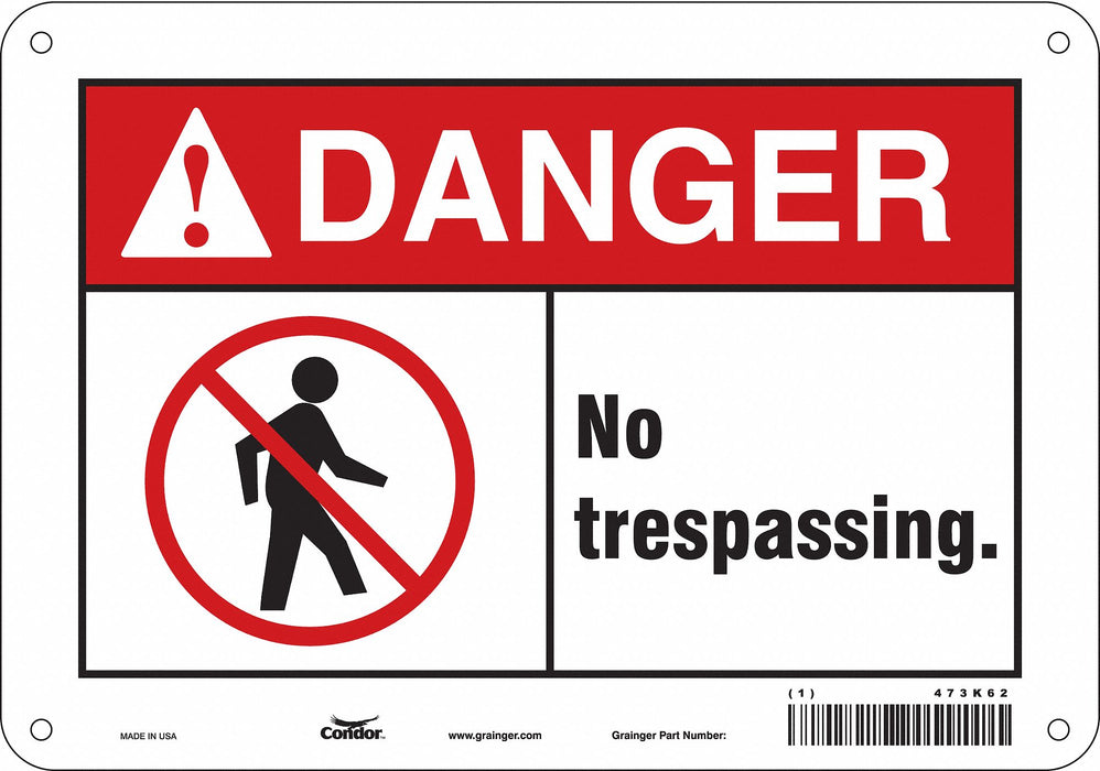 Safety Sign 7 in x 10 in Polyethylene