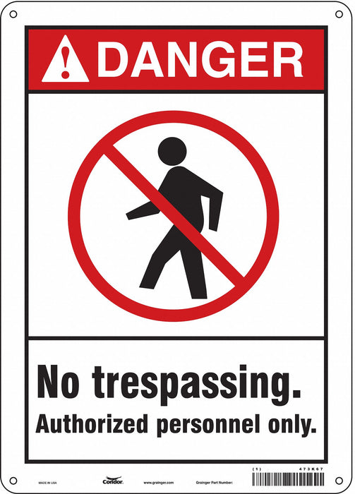 Safety Sign 14 in x 10 in Aluminum