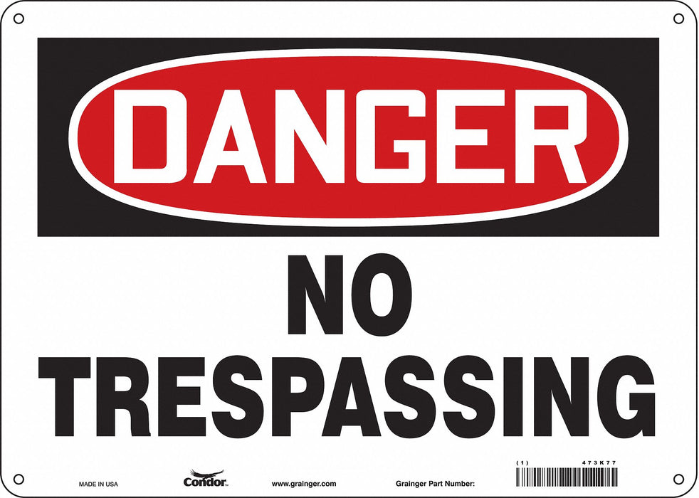 Safety Sign 10 inx14 in Polyethylene