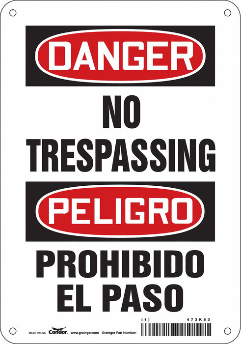 Safety Sign 10 inx7 in Polyethylene