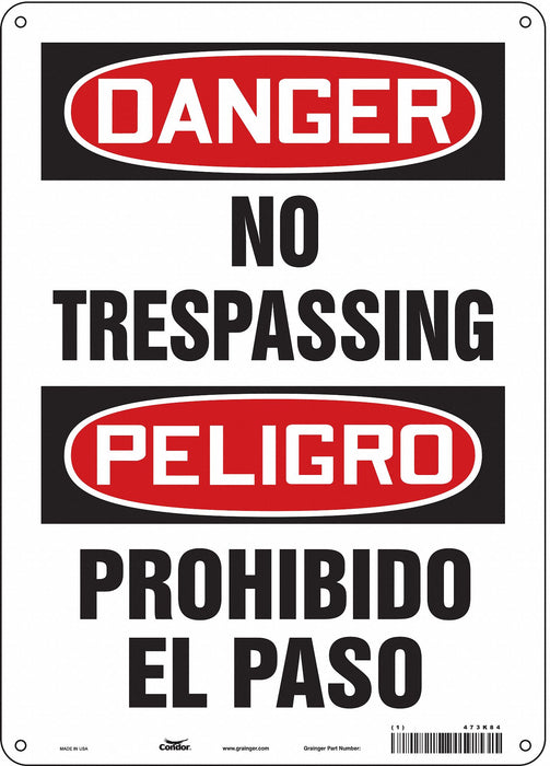 Safety Sign 14 inx10 in Polyethylene