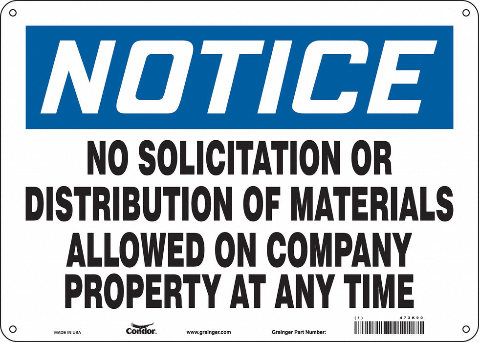 Safety Sign 10 in x 14 in Polyethylene