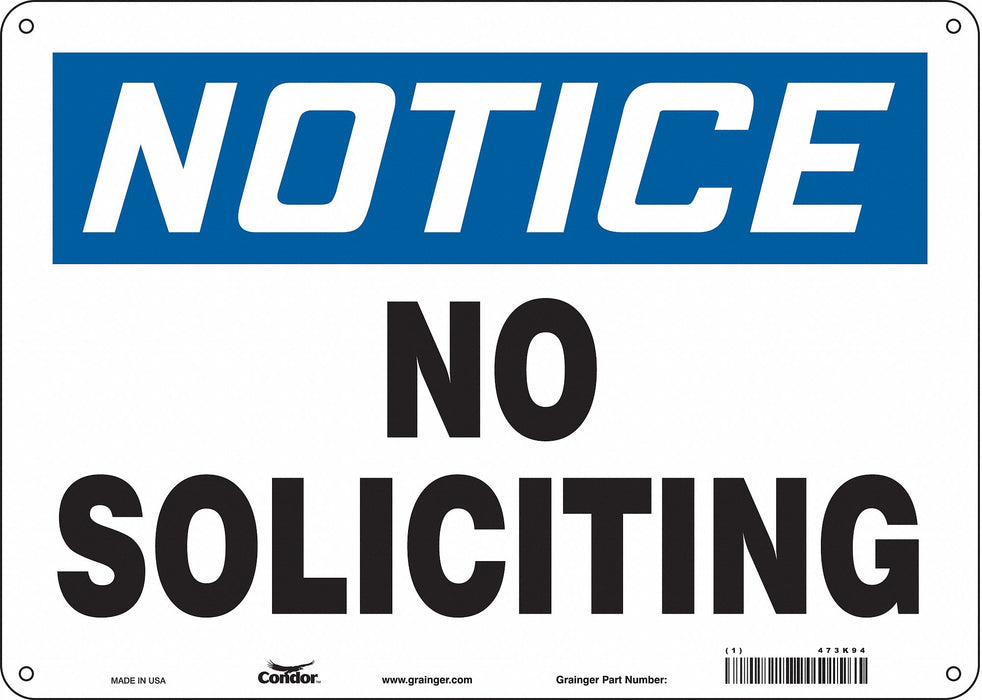 Safety Sign 10 in x 14 in Aluminum