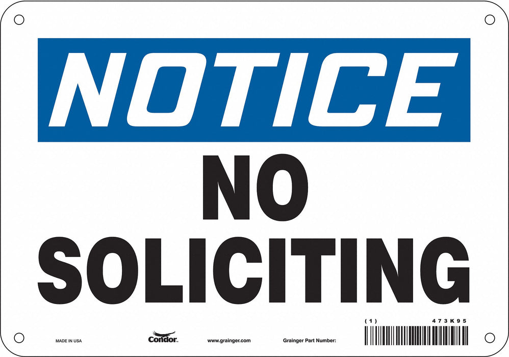 Safety Sign 7 in x 10 in Polyethylene