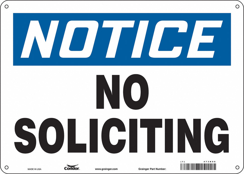 Safety Sign 10 in x 14 in Polyethylene