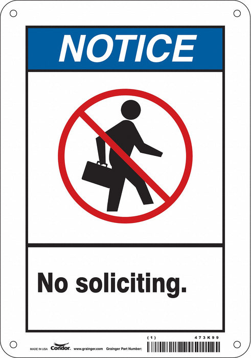 Safety Sign 10 in x 7 in Aluminum