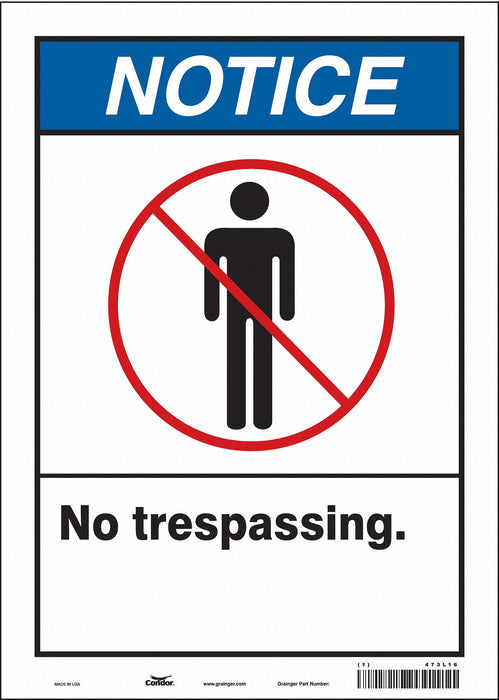 Safety Sign 14 in x 10 in Vinyl