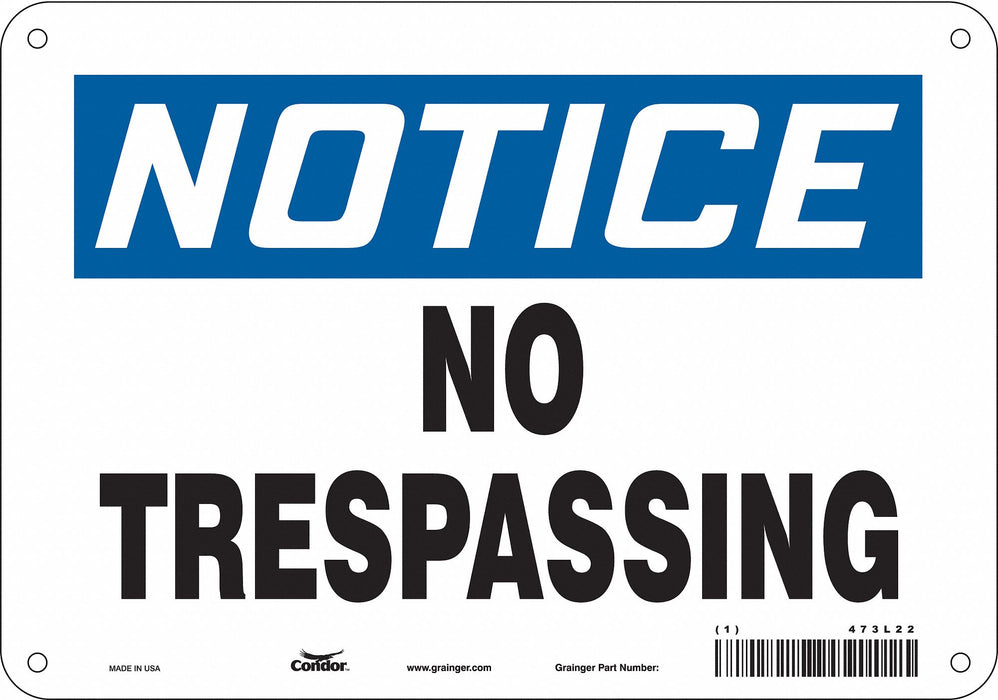 Safety Sign 7 inx10 in Polyethylene