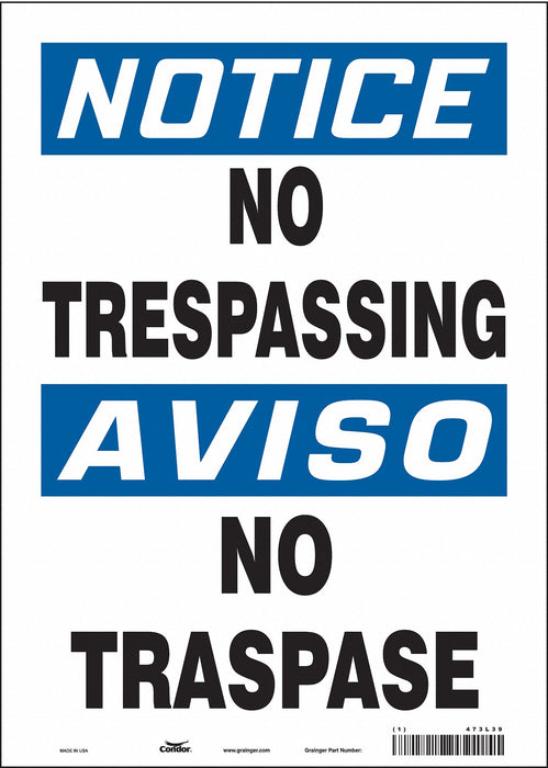 J7002 Safety Sign 14 in x 10 in Vinyl