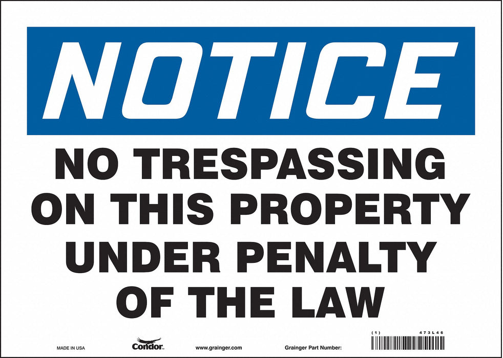 Safety Sign 10 in x 14 in Vinyl