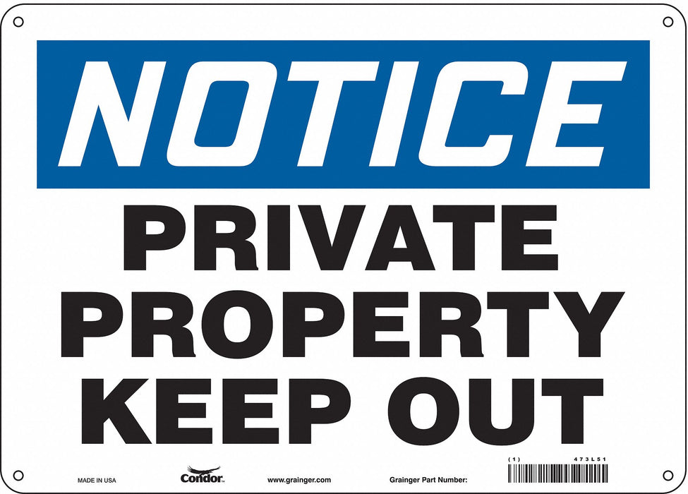 Safety Sign 10 in x 14 in Polyethylene