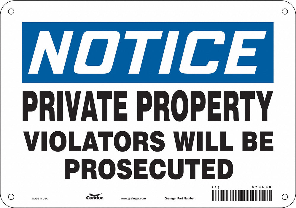 Safety Sign 7 in x 10 in Aluminum