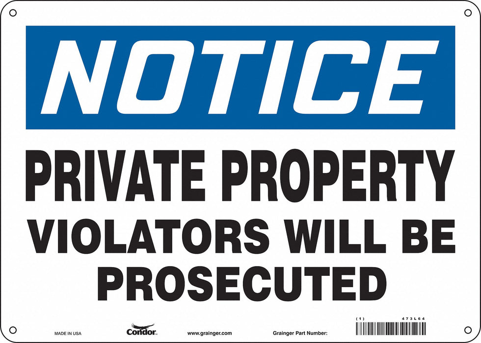 Safety Sign 10 inx14 in Polyethylene