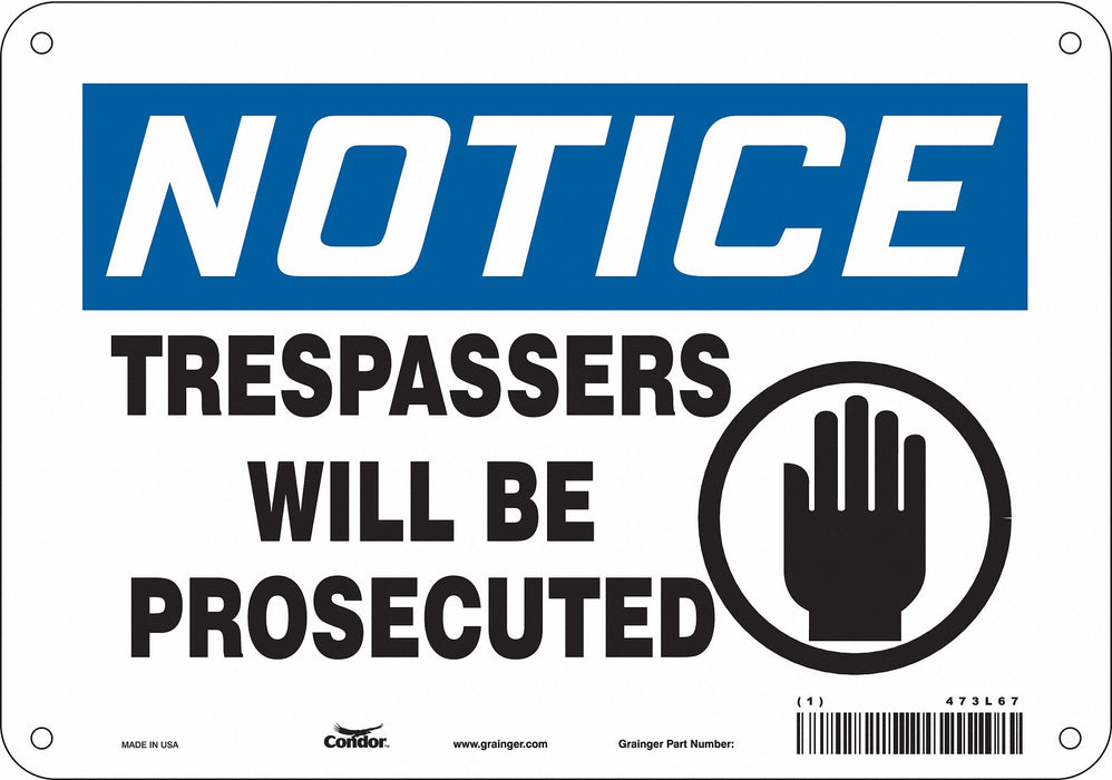 Safety Sign 7 in x 10 in Aluminum