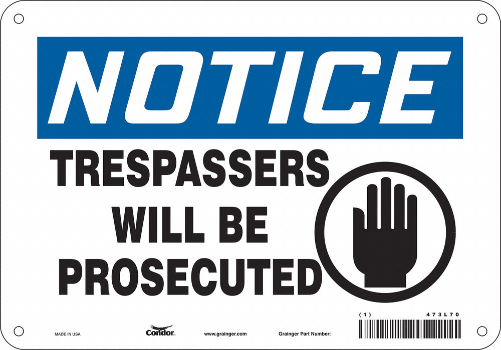 Safety Sign 7 in x 10 in Polyethylene