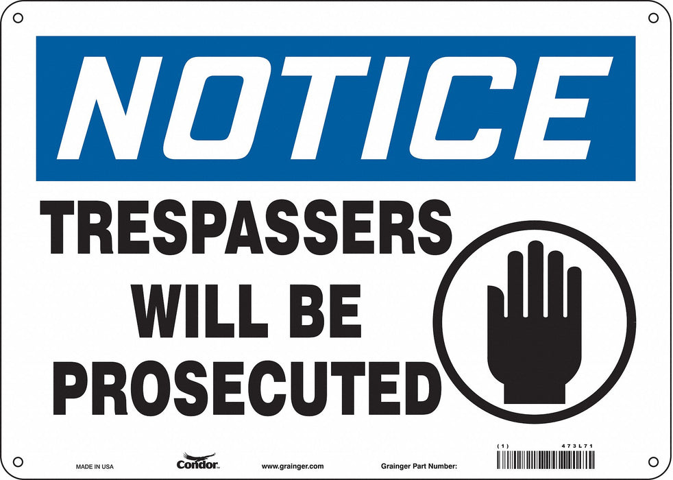 Safety Sign 10 inx14 in Polyethylene