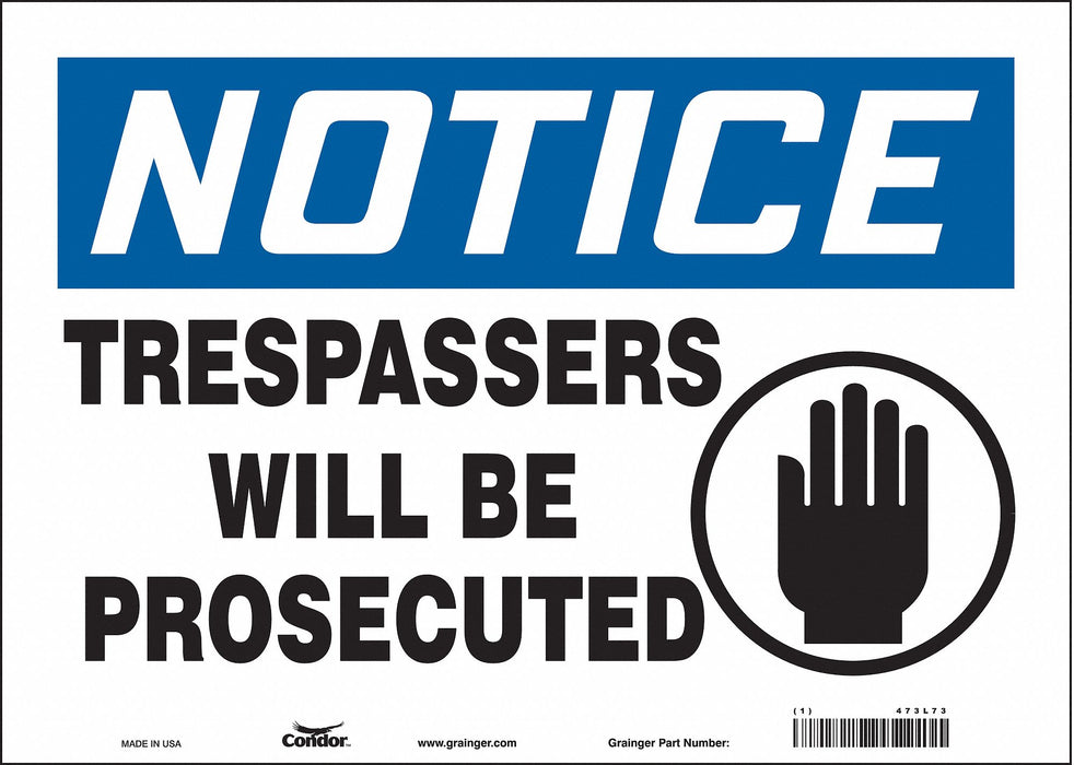 Safety Sign 10 in x 14 in Vinyl