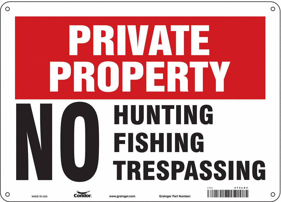 Safety Sign 10 in x 14 in Polyethylene