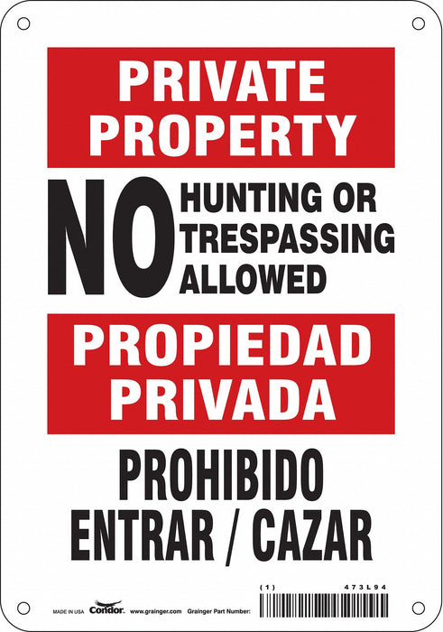 Safety Sign 10 in x 7 in Polyethylene