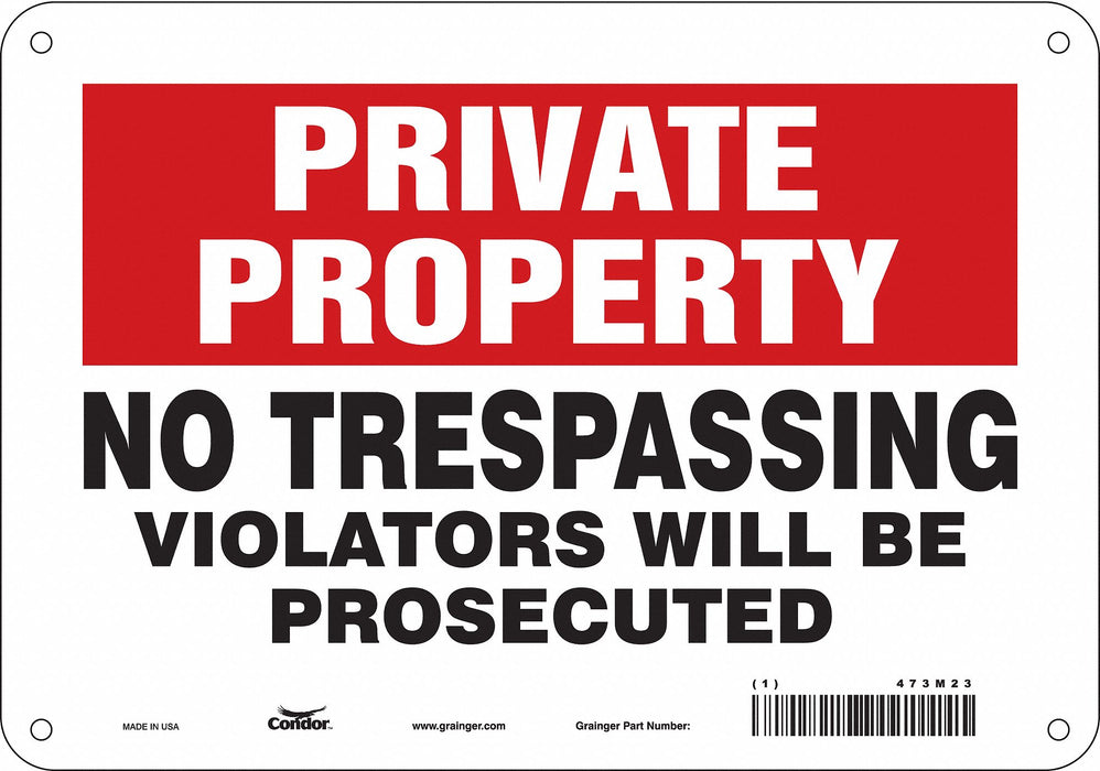 Safety Sign 7 in x 10 in Aluminum