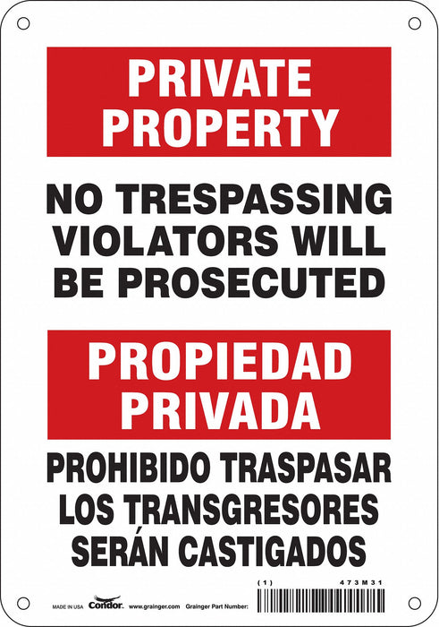 Safety Sign 10 inx7 in Polyethylene