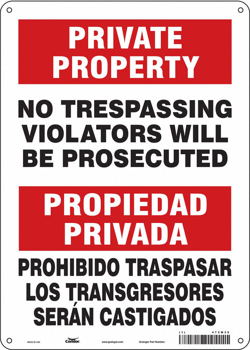 Safety Sign 14 inx10 in Polyethylene