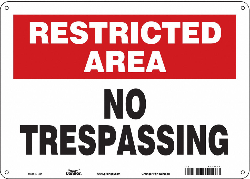 Safety Sign 10 inx14 in Aluminum