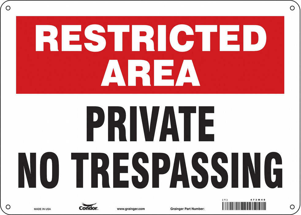Safety Sign 10 in x 14 in Aluminum