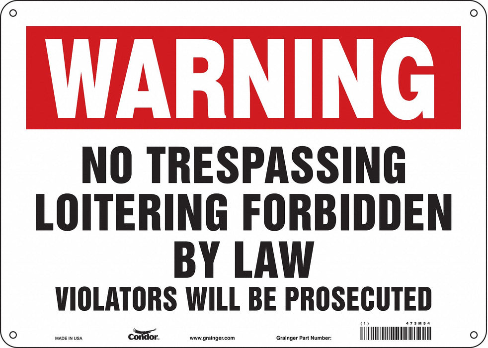 Safety Sign 10 in x 14 in Aluminum