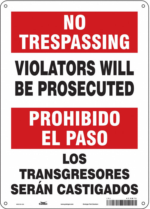 Safety Sign 14 inx10 in Aluminum