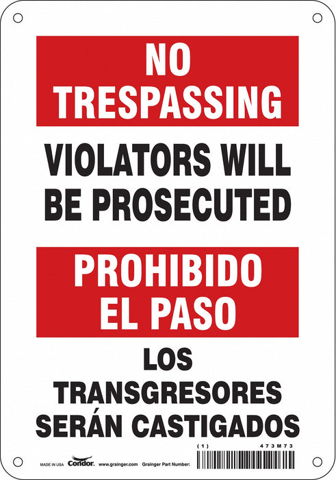 Safety Sign 10 inx7 in Polyethylene