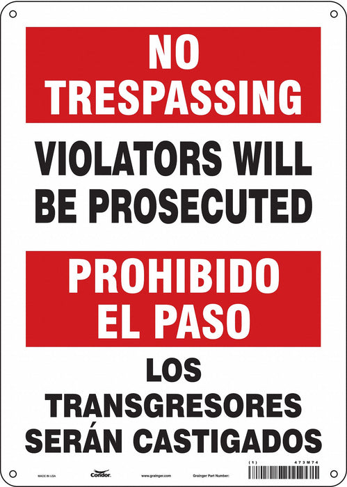Safety Sign 14 inx10 in Polyethylene