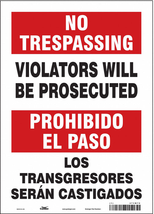 Safety Sign 14 inx10 in Vinyl