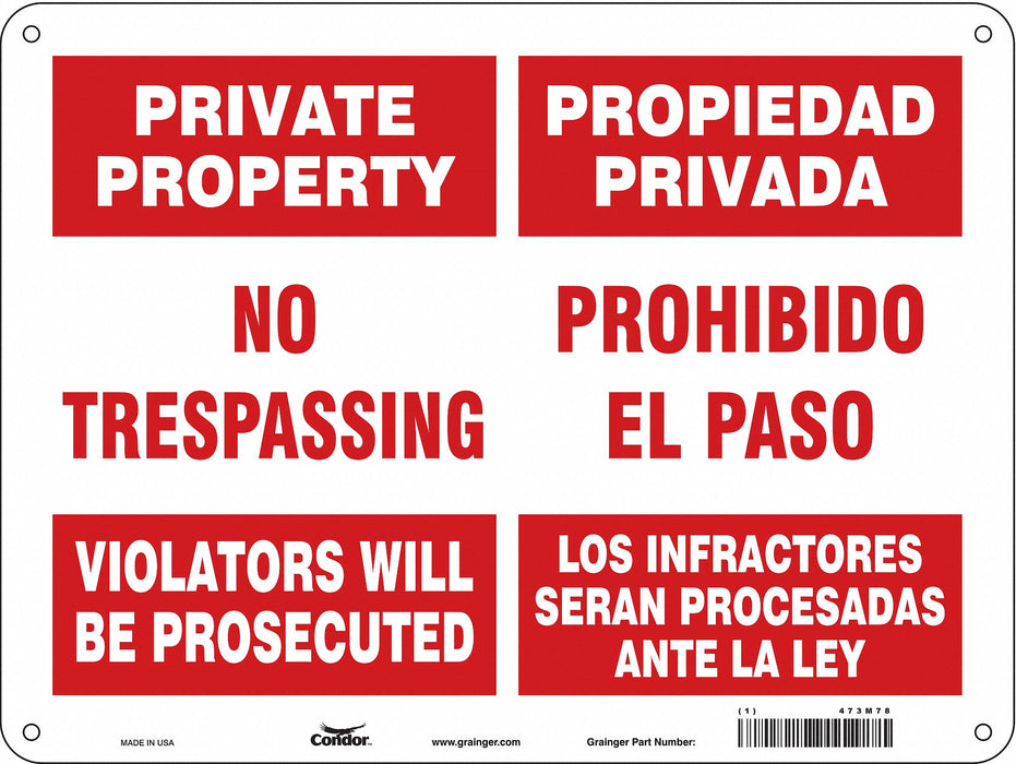 Safety Sign 18 inx24 in Aluminum