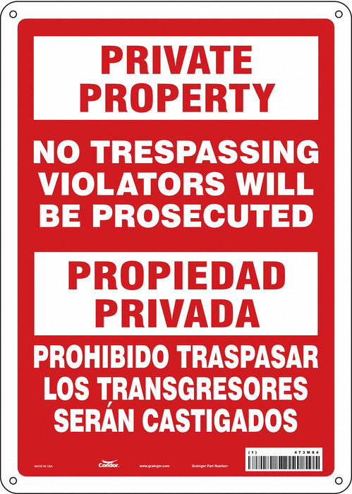 Safety Sign 14 inx10 in Aluminum