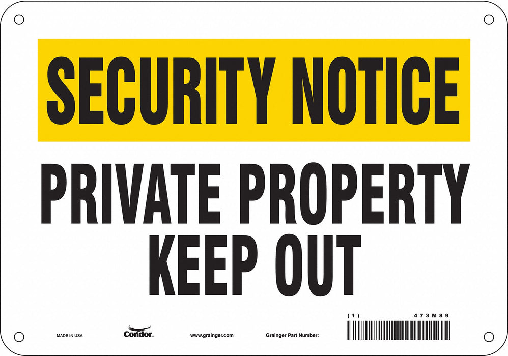 Safety Sign 7 in x 10 in Aluminum
