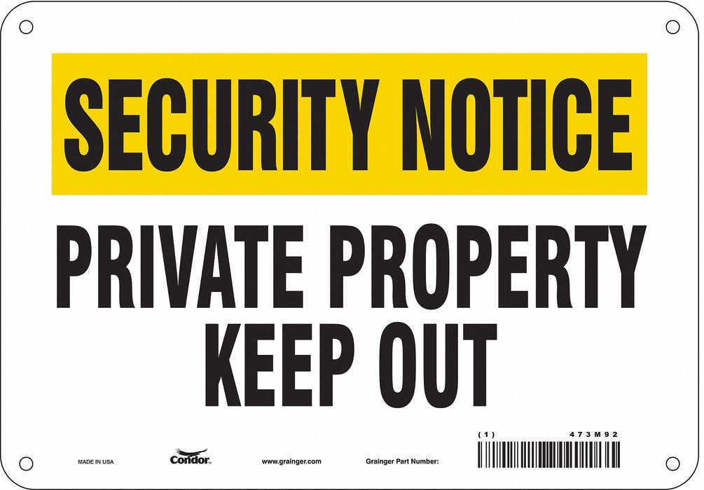Safety Sign 7 inx10 in Polyethylene
