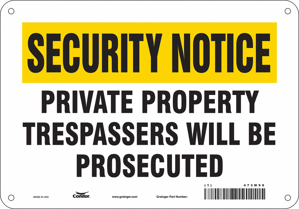 Safety Sign 7 in x 10 in Aluminum