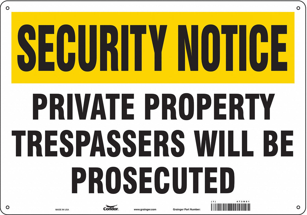 Safety Sign 14 inx20 in Aluminum