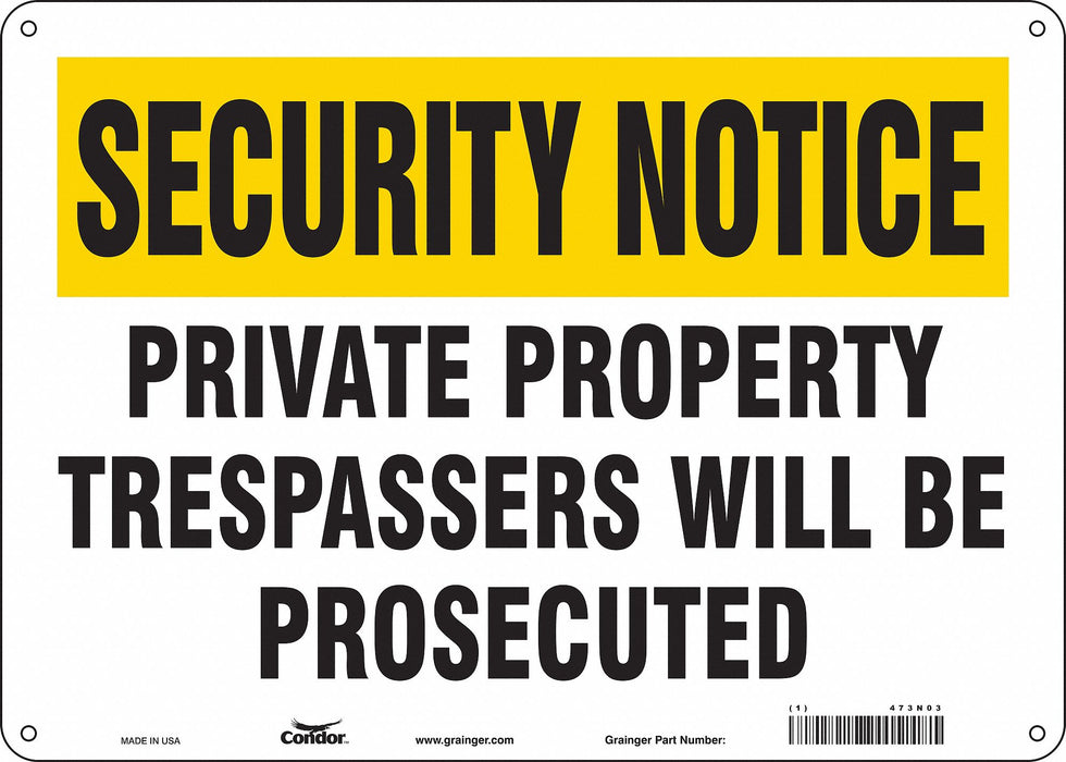 Safety Sign 10 in x 14 in Polyethylene