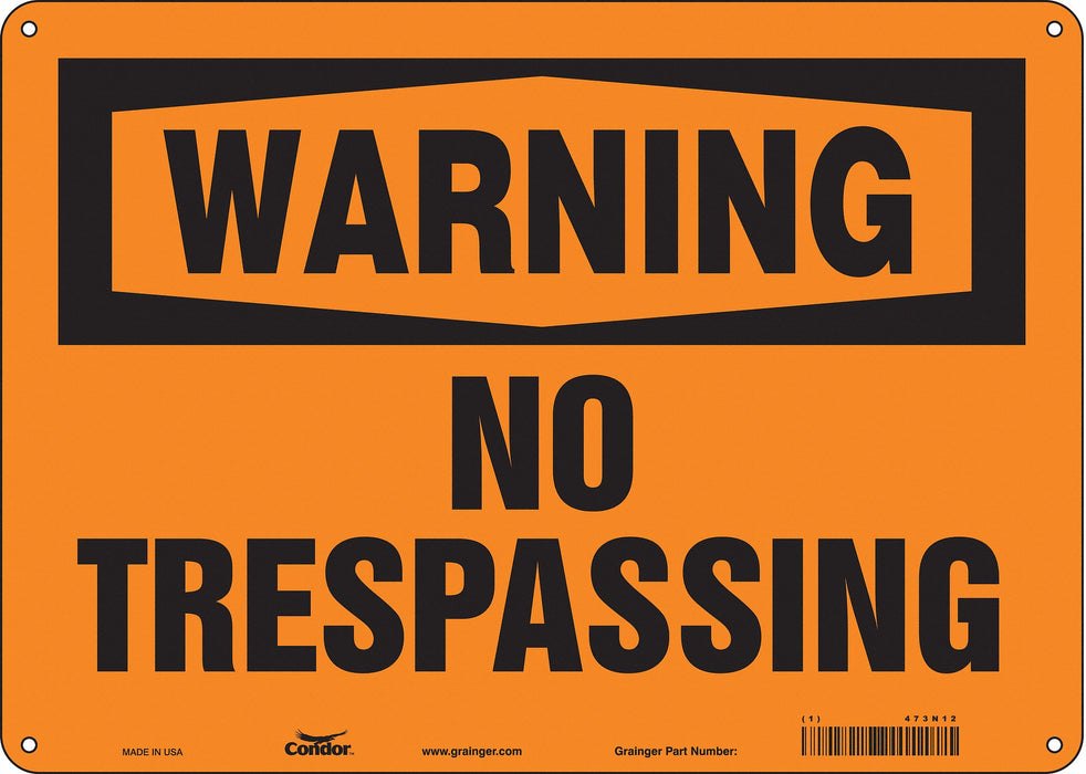 Safety Sign 10 in x 14 in Polyethylene