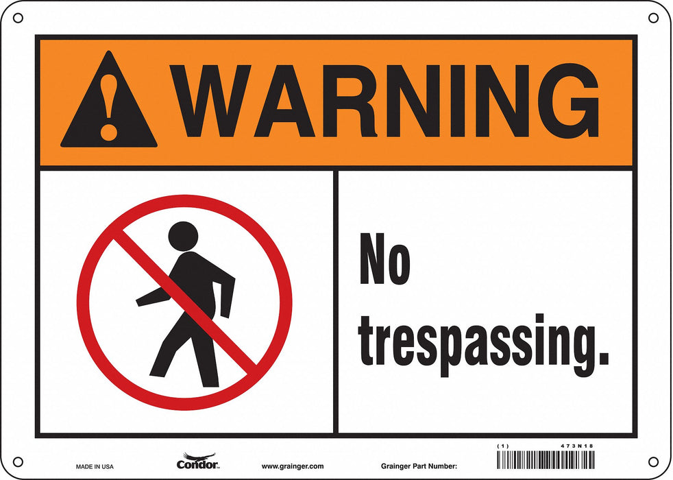 Safety Sign 10 in x 14 in Polyethylene