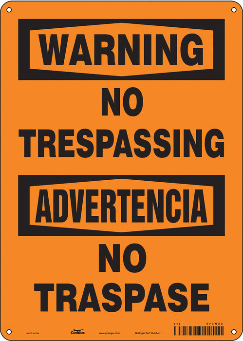 Safety Sign 14 inx10 in Aluminum