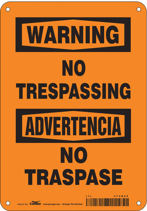 Safety Sign 10 in x 7 in Polyethylene