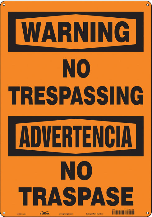 Safety Sign 20 inx14 in Polyethylene