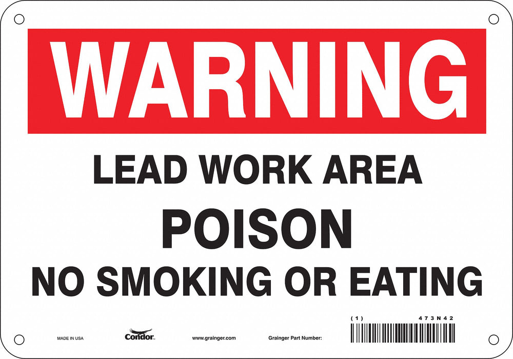 J8395 No Smoking Sign 7 in x 10 in Aluminum