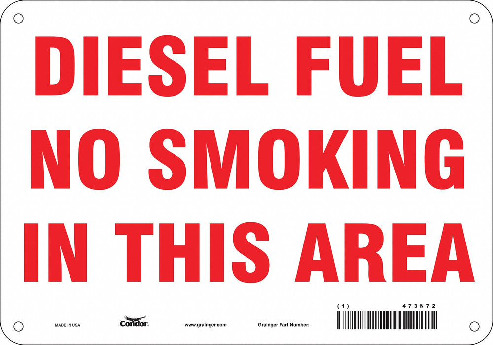 No Smoking Sign 7 in x 10 in Aluminum
